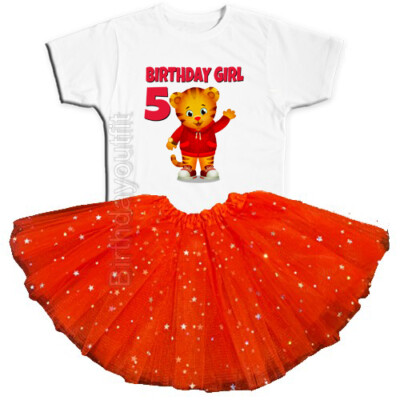 Daniel Tiger Party 5th Birthday Tutu Outfit Personalized Name option