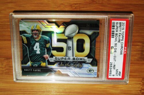 2015 Topps Chrome Refractor Super Bowl Die-Cut BRETT FAVRE - PSA 9