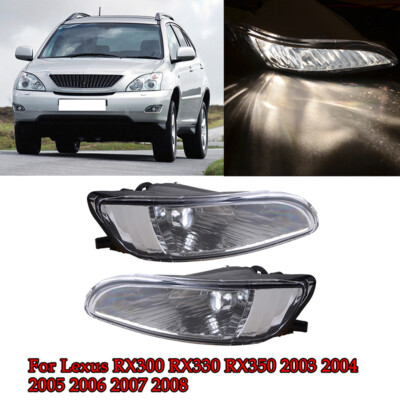 Pair Clear Fog Lights Lamps With Bulbs Fits Lexus RX300/RX330 RX350 2003-2008 07