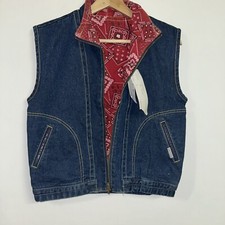 Vintage 1990  s Jordache Denim Reverse Vest, Deadstock NWT, Size Medium