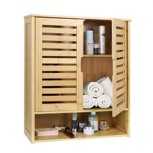 Bamboo Kitchen Cupboard Storage Cabinet Pantry Wardrobe Shelf Bathroom Organizer - Picture 8 of 20