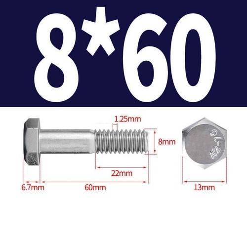 M6 M8 M10 M12 Part Threaded Hexagon Head Bolts Hex Screws A2-70 Stainless Steel - Picture 30 of 107
