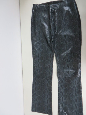 WILSONS Pelle Studio Leather Snakeskin Tapered Grey/black  Pants 12  NWOT
