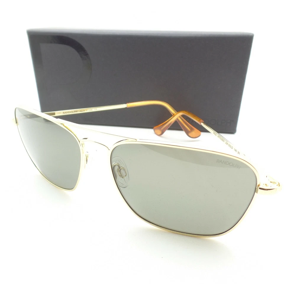 Nuevas gafas de sol Randolph Intruder doradas gris americano 58 mm calavera EE. UU. IR002 Foto 2 de 4