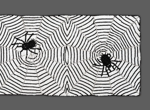 Spider Web Table Runner, Cob Web Beads Table Runner, Halloween Tableware 13X36In - Picture 9 of 9