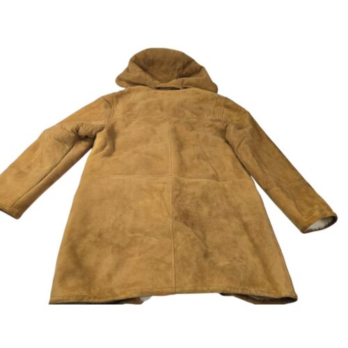 Suprema Men's Suede Sheepskin Shearling Duffle Toggle Coat 48 S / M Italy - Picture 20 of 24