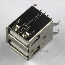 10pcs Double USB Type A Female 8 Pin DIP PCB Socket Connector 4 pin Curved legs