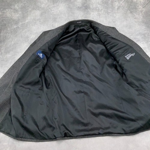 Stafford Blazer Men 44R Black Gray Wool Cashmere Chevron Jacket South Africa - Picture 10 of 14