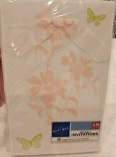 15 COUNT GARTNER STUDIOS Butterfly With Bow, Vellum Invite, With ENVELOPES. NEW