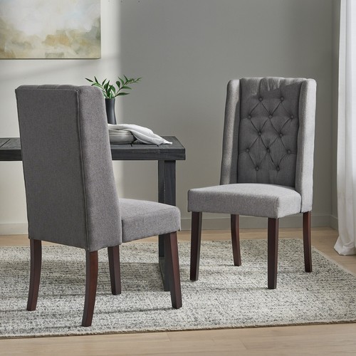 Billings Tufted Fabric High Back Dining Chairs (Set of 2) - Picture 12 of 20