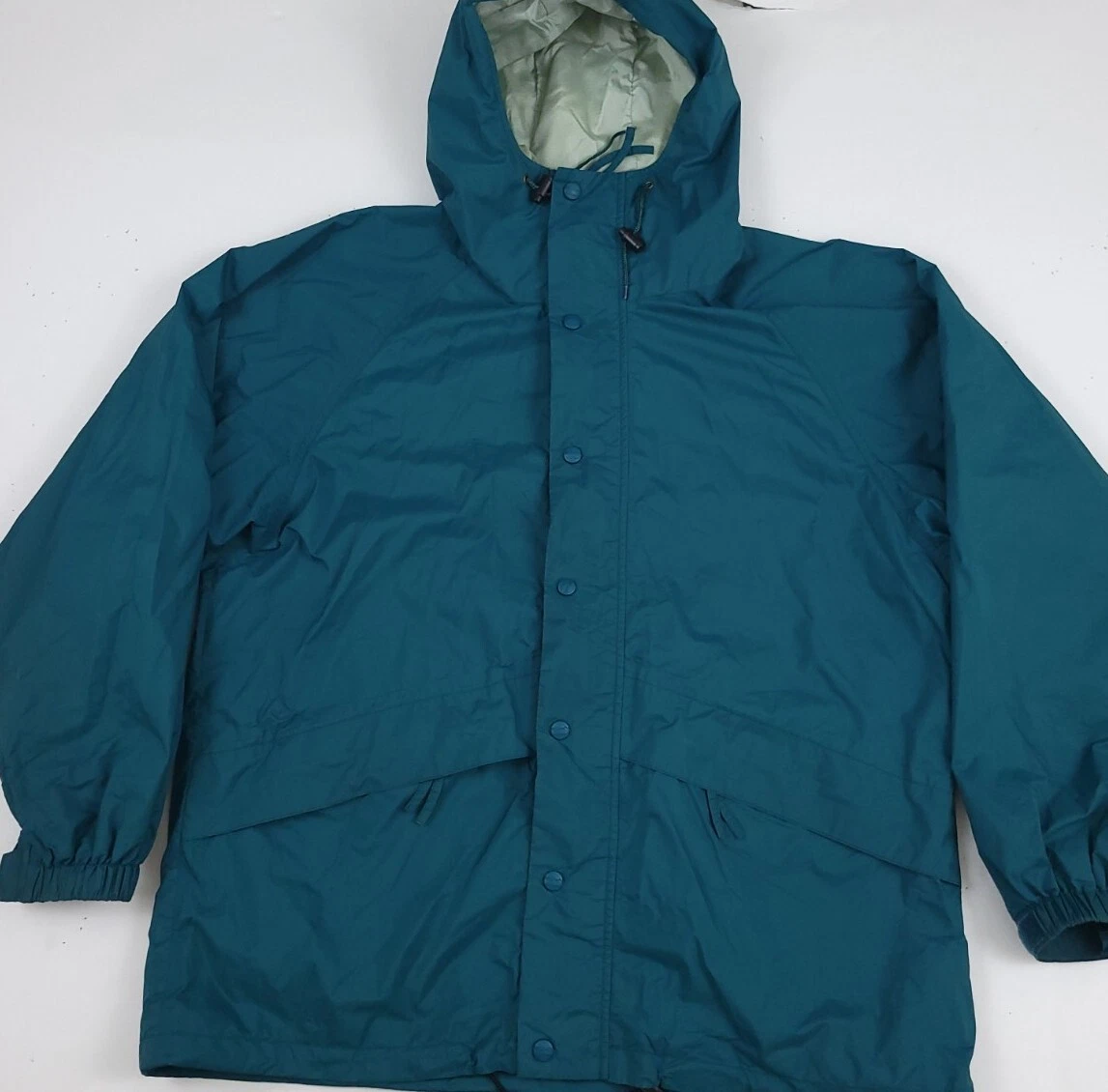 Vintage LL Bean Goretex Stowaway Parka Jacket Vtg USA Outdoor Teal