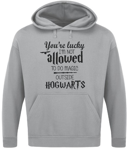 YOU'RE LUCKY I'M NOT ALLOWED TO DO MAGIC OUTSIDE HOGWARTS HOODIE Harry Potter - Picture 7 of 17