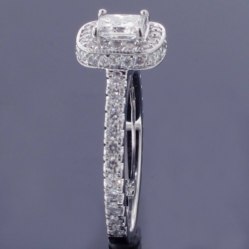 2.00 CT Diamond Encrusted Princess Cut Engagement Ring Bridal Set in 14k WG NEW - Picture 10 of 11