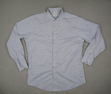 Brooks Brothers Dress Shirt Mens 16 34 Blue Check Button Up Supima Work Non Iron
