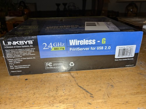NEW-Linksys PrintServer Wireless-G For USB 1.1 or 2.0 2.4GHz 802.11g Sealed - Picture 3 of 4
