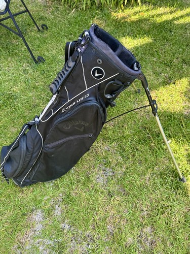 Callaway Hyper Lite 3.0 3 Way Divided Golf Stand Bag White Black 5 Pockets. Used - Picture 7 of 16