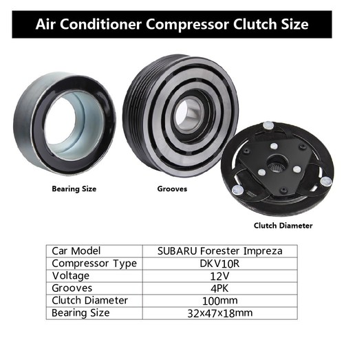 AC A/C COMPRESSOR CLUTCH KIT FOR 2007-2014 SUBARU FORESTER IMPREZA WRX 2.0L 2.5L - Bild 3 von 11