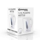 Daewoo Lightweight Kettle 1.7 Litre Cordless 2200W Power Indicator LED White New