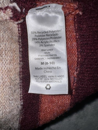 Time And Tru Cardigan Cottagecore Lagenlook Earth Tones Recycled Polyester Sz M - Picture 14 of 16