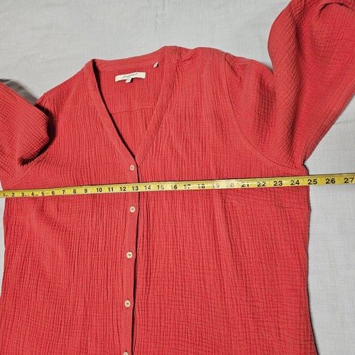 Foxcroft Gauzy Top camicia con bottoni donna taglia XXL rosa cotone - Foto 8 di 13