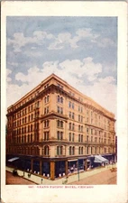 1908 Grand Pacific Hotel Chicago Illinois Street Scene Antique IL Postcard 1N