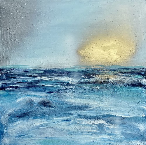 An ABSTRACT ACRYLIC SEASCAPE PAINTING ON 90 x 90cm LARGE CANVAS By dianeplantart - Picture 3 of 21