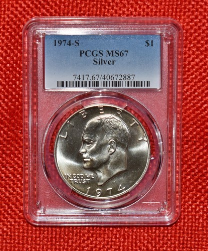 1974 S - Eisenhower 'IKE' dollars - SILVER - PCGS MS 67 coin!! Beautiful coin!!