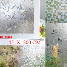 3D Privacy Window Glass Film Sticker Static Cling Frosted Stained Bathroom Home