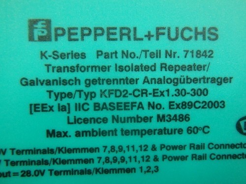KFD2CREX130300 - PEPPERL+FUCHS - KFD2-CR-EX1.30-300 / ANALOG INPUT TRANSM. USED - Imagen 3 de 3