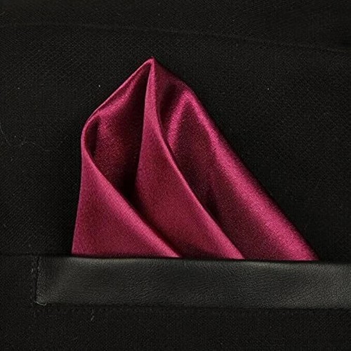 Mens Handkerchiefs Solid Color Handkerchief Hanky Silk Pocket Square 10x 10 inch - Picture 41 of 42