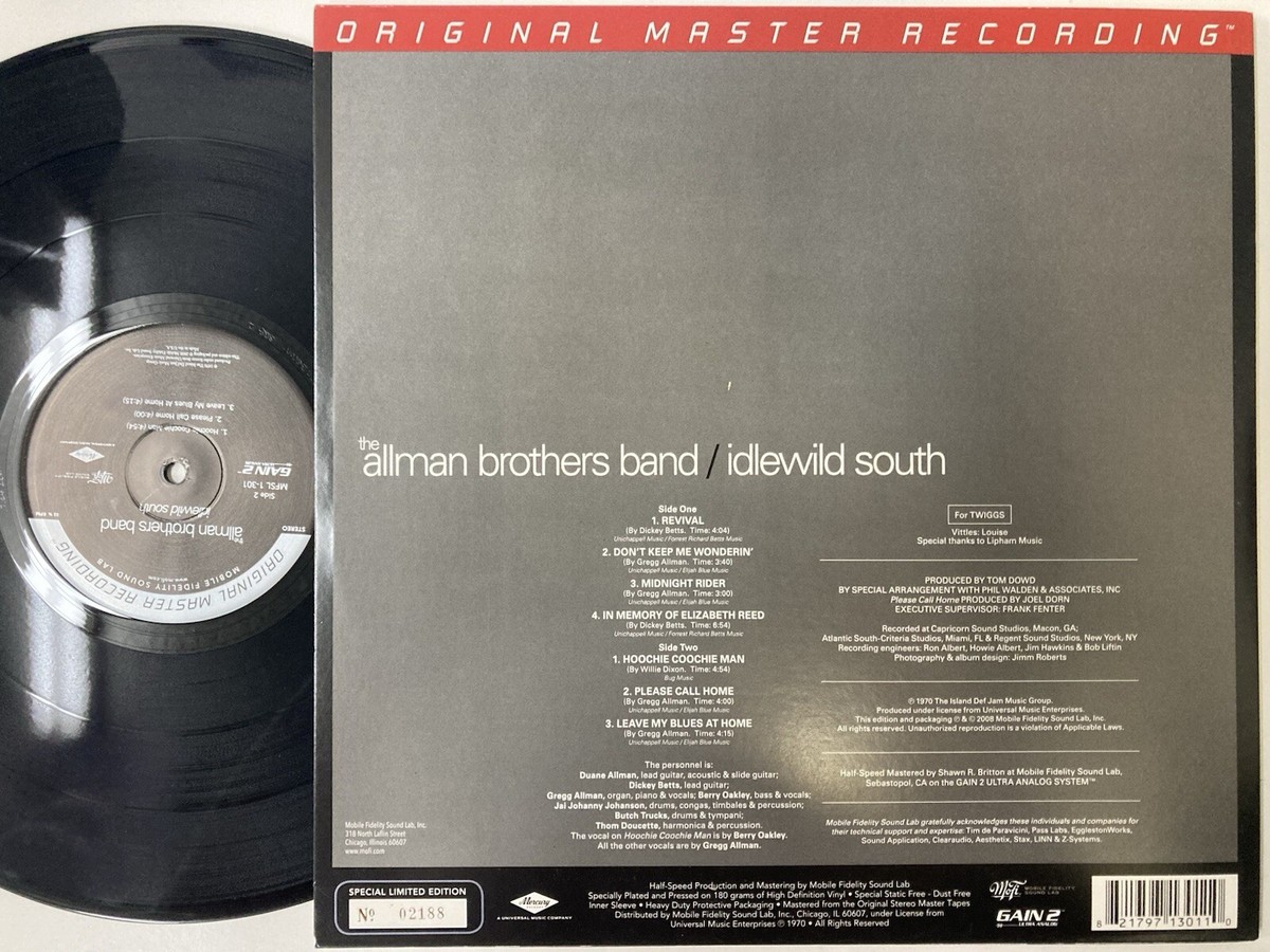 米LP Allman Brothers Band Idlewild South MFSL1301 MOBILE FIDELITY