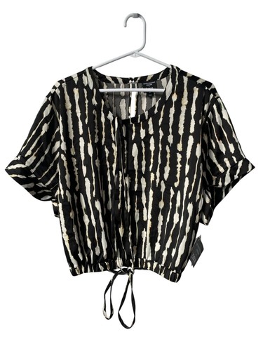 Nicole Williams English X Bar III Striped Crop Top Women Plus Size 2X Trendy NEW