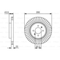 Bosch 2X Bremsscheibe Vorne Ø280Mm BelüFtet FüR Hyundai I20 Coupe KIA Rio III