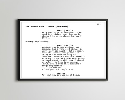 Jerry Maguire Screenplay POSTER! (up to 24'' x 36'') - Film - Script - Writing
