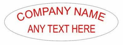 Weiß/Rot Namensschild Oval Gravur 90mm x 30mm ohne Rand Kostenlose Lieferung