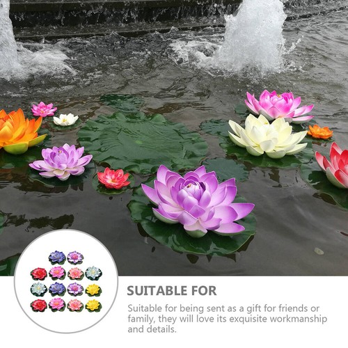 14Pcs Fake Lily Pads Ponds Realistic Water Simulation Plants Artificial Flowers - Picture 6 of 12