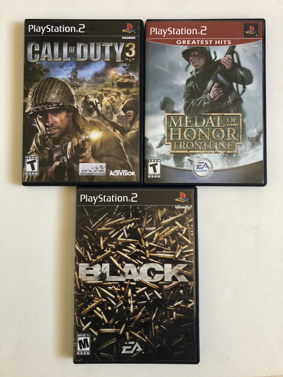 Call Of Duty 3 Black Medal Of Honor Frontline PlayStation 2 PS2 Lot Complete