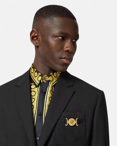 $3,350 Versace "BIGGIE" Solid Black Logo Side Tab Suit 40 - Picture 5 of 19