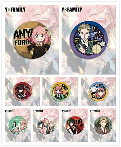 9pcs Anime SPY×FAMILY Pins 5.8cm Bags clothes Acc Anya Yor Loid - Foto 14 di 21