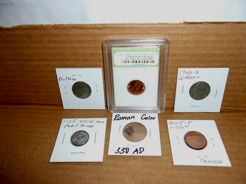 B ( 6 items-3-U.S. Coins 2- world coin 1- token 1-INB #2213909613