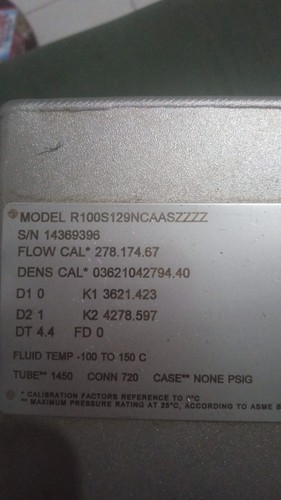 MICROMOTION 1700I11ABASZZZ con sensor R100S129NCAASZZZZ DE1" x 300 - Picture 4 of 8