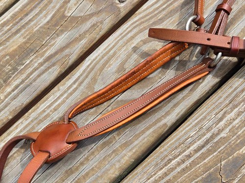 DEVOUCOUX Brown/Tan Lined Figure 8 Noseband Caveson - Oversize/XL/Draft Size - Picture 4 of 10
