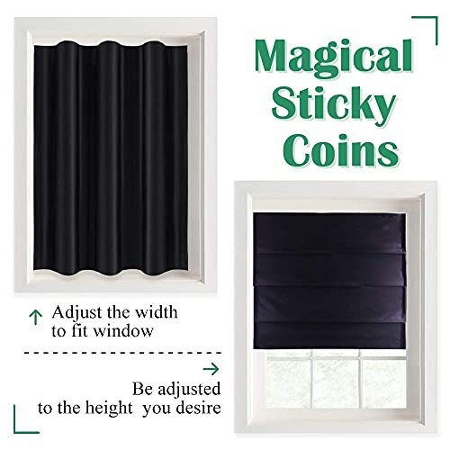 2 Panels Portable Blackout Door Curtains Sticky Cordless Blinds Shades Travel Te - Picture 5 of 6