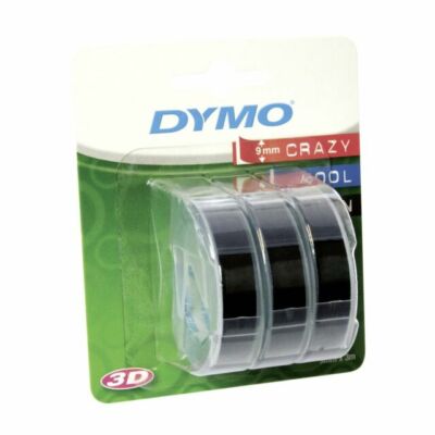Original Dymo Prägeband 9 mm x 3 m - Schwarz 3er Pack.