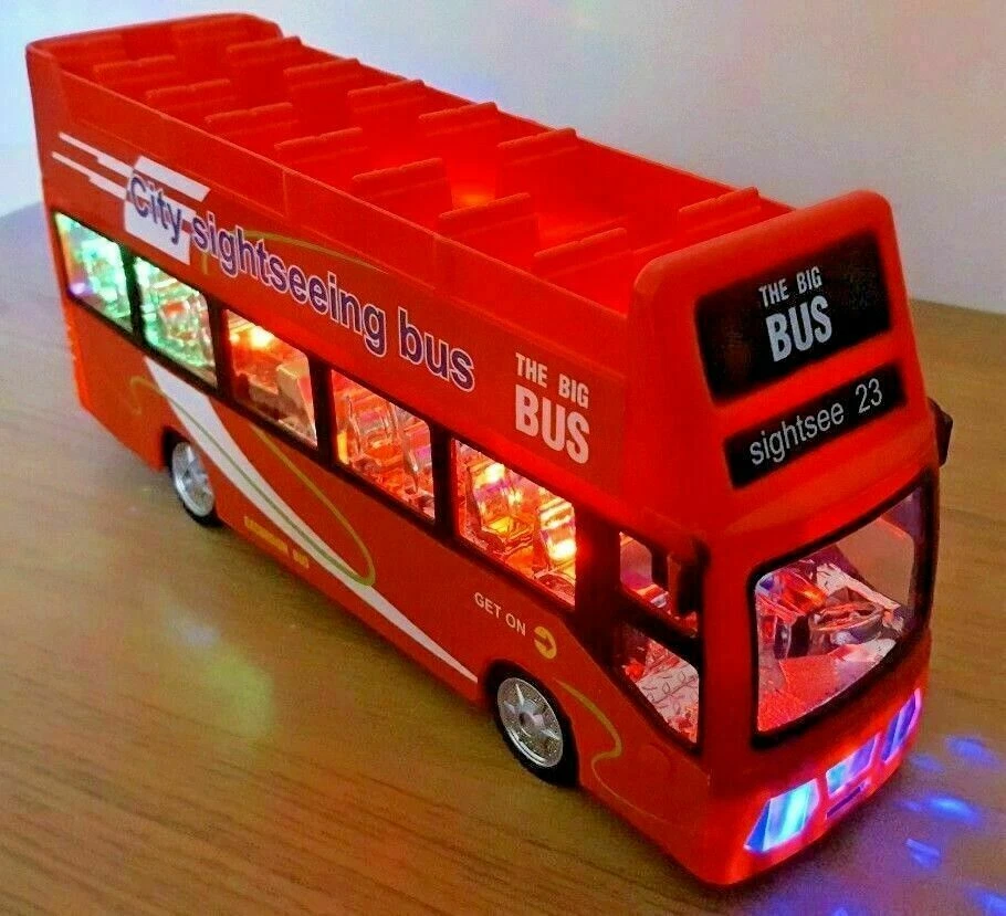 TOY DOUBLE DECKER BUS LONDON DOUBLE DECKER BUS BUMP GO GOOD QUALITY BUILD