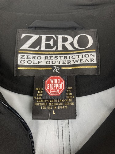 ZERO RESTRICTION SHORT SLEEVE GOLF GORE WINDSTOPPER PACKABLE BLACK MENS SIZE L - Picture 8 of 9