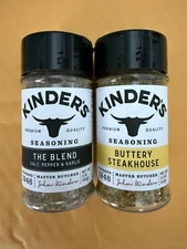 Kinder's 2 Seasoning Buttery Steakhouse 2.3 oz The Blend Salt Pepper Garlic 3 Oz