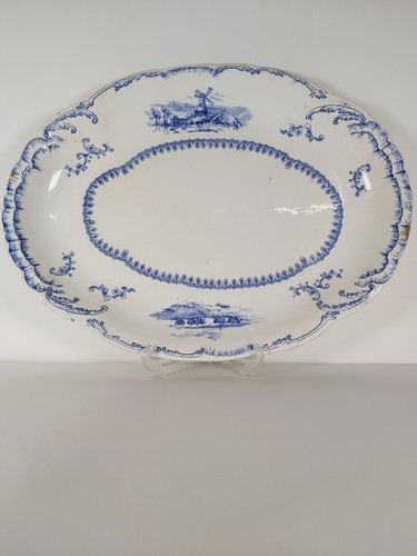 Large Ridgeway Royal Semi Porcelain "Delft" Pattern Platter - 第 3/22 張圖片