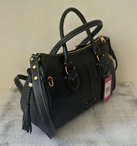 Vince Camuto Renzo Leather Satchel Black Handbag NEW - Foto 17 di 17