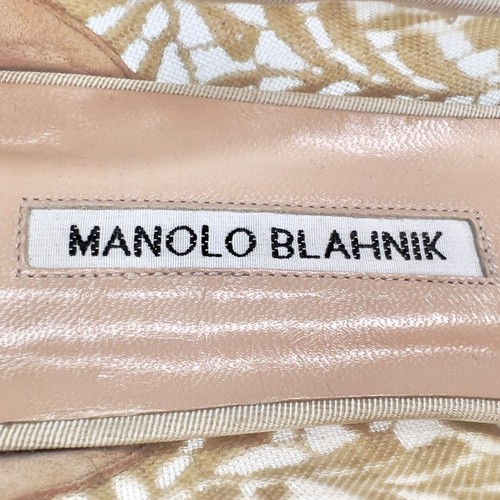Manolo Blahnik Ballerina Beige Lace Flat Slip-ons Women’s - Size 37.5 - Picture 2 of 8